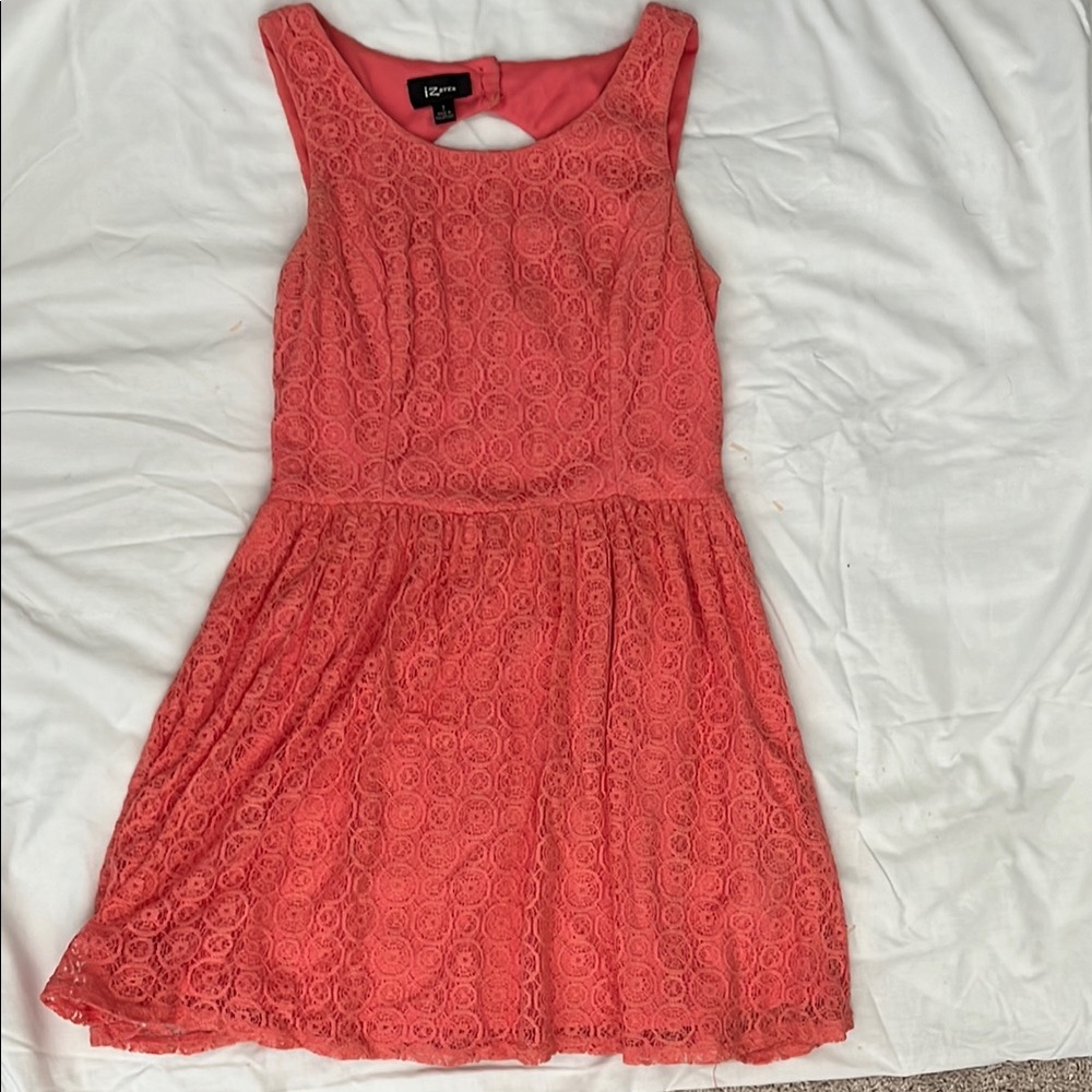 Iz Byer Pink Red Sleeveless Sundress Casual